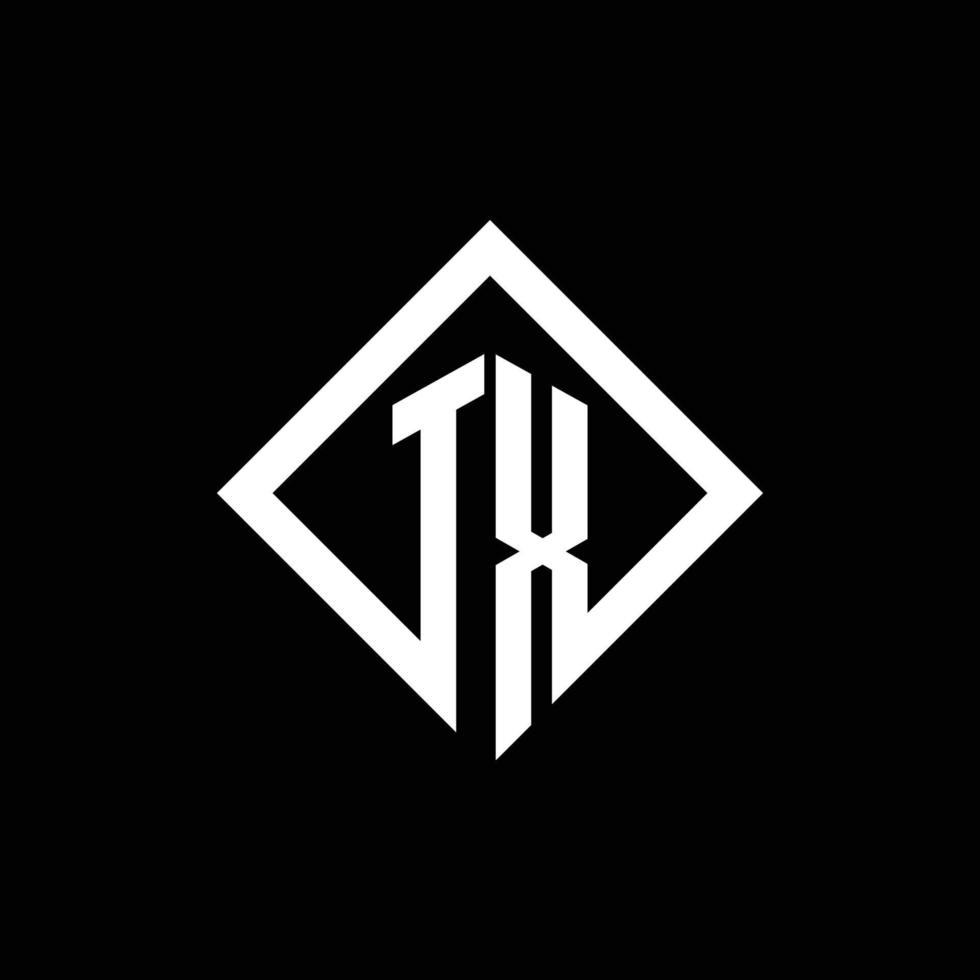 tx-Logo-Monogramm mit quadratischer Designvorlage im Rotationsstil vektor