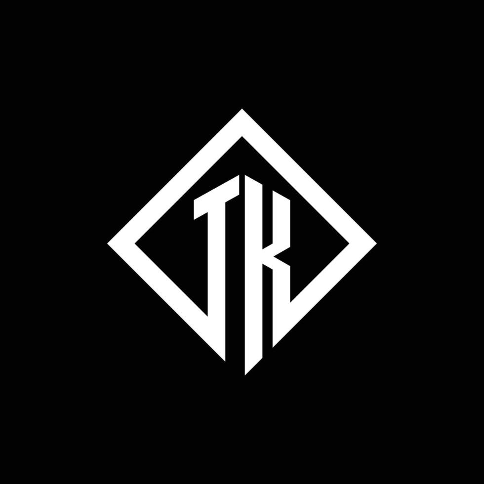 tk logotyp monogram med fyrkantig roterande stil designmall vektor