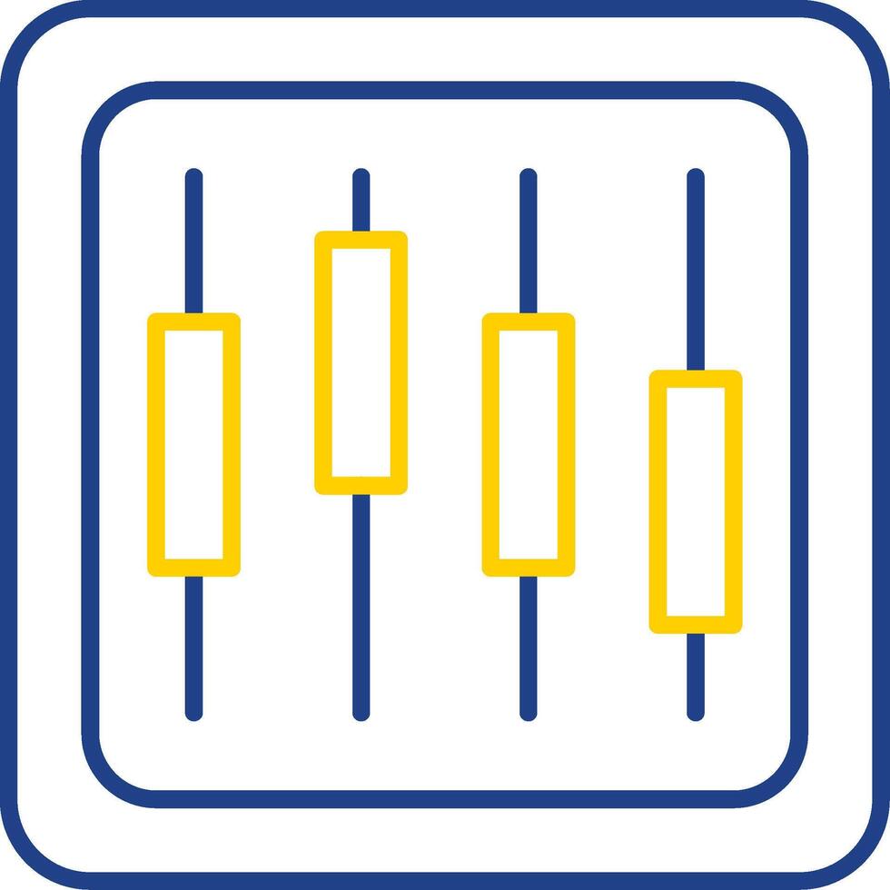 Diagramm Linie zwei Farbe Symbol vektor