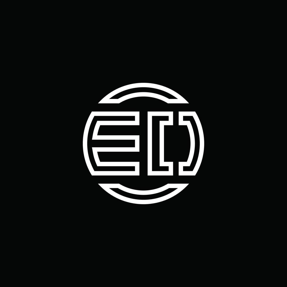 eo-Logo-Monogramm mit negativem Raumkreis abgerundete Designvorlage vektor