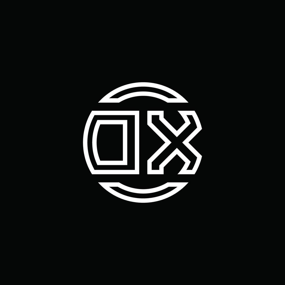 dx logotyp monogram med negativ utrymme cirkel rundad designmall vektor