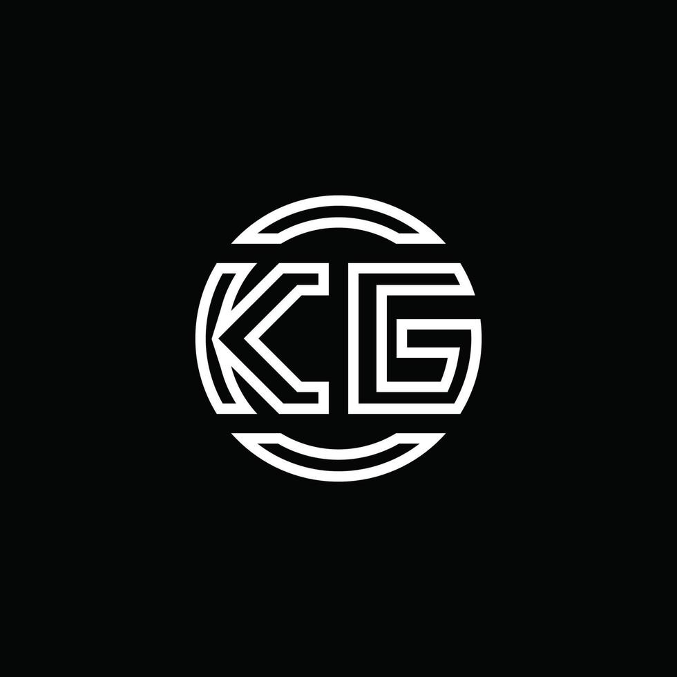 kg Logo-Monogramm mit negativem Raumkreis abgerundete Designvorlage vektor