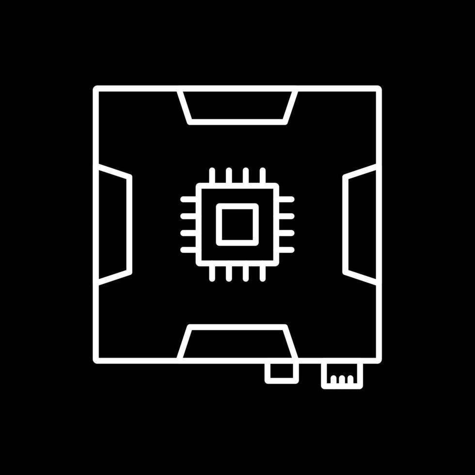 Motherboard-Linie invertiertes Symbol vektor