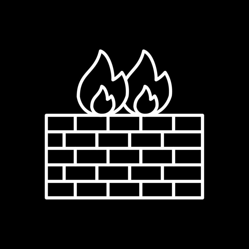 Firewall-Linie invertiertes Symbol vektor