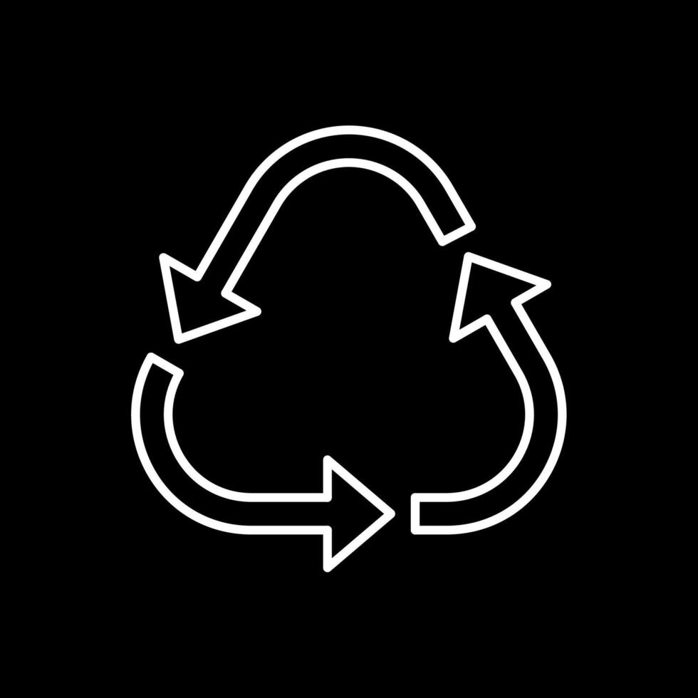 Invertiertes Symbol für Recycling-Linie vektor