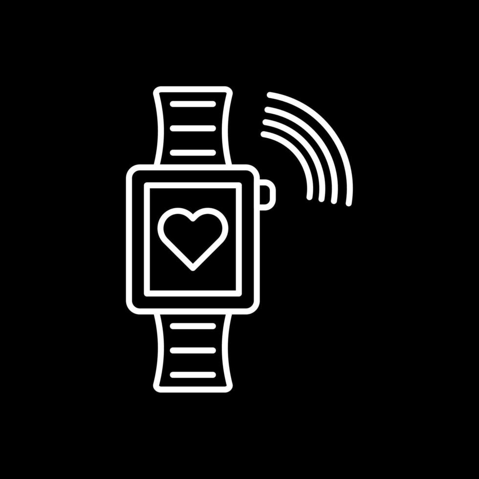 Smartwatch-Linie invertiertes Symbol vektor