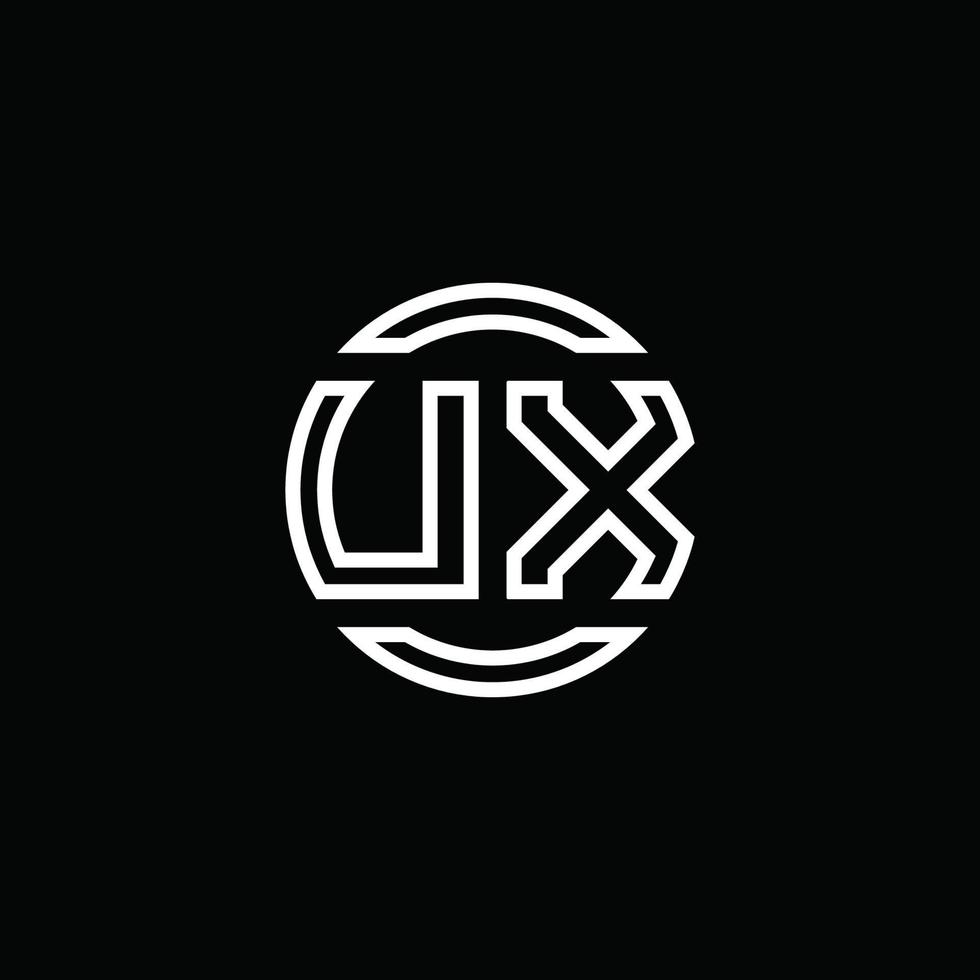 ux logotyp monogram med negativ utrymme cirkel rundad designmall vektor