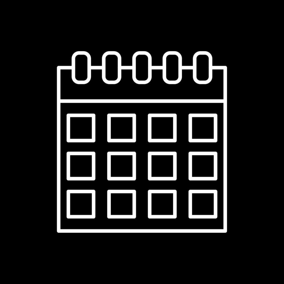kalenderlinje inverterad ikon vektor