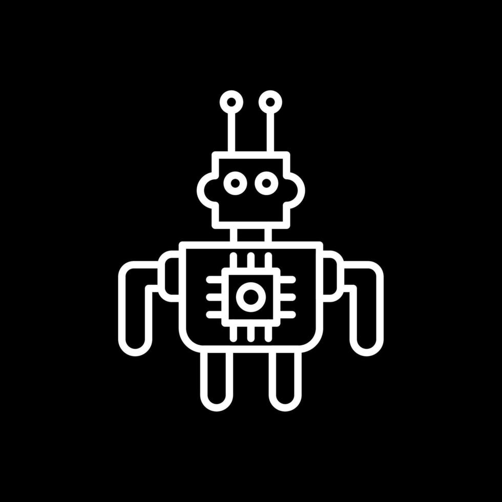 Roboterlinie invertiertes Symbol vektor