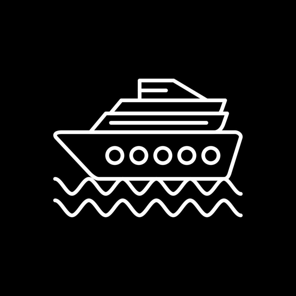 kryssning fartyg linje omvänd ikon vektor