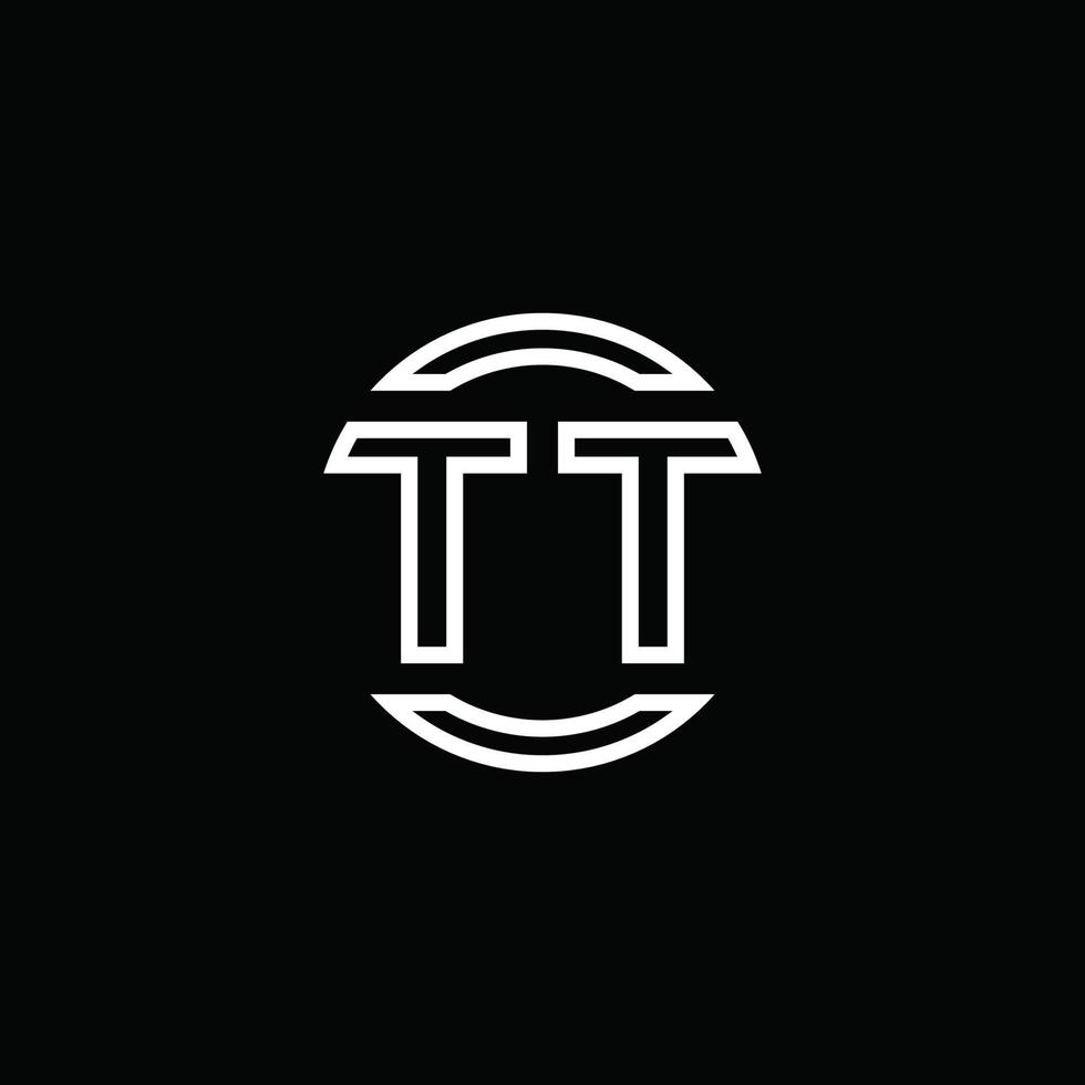 tt-Logo-Monogramm mit negativem Raumkreis abgerundete Designvorlage vektor