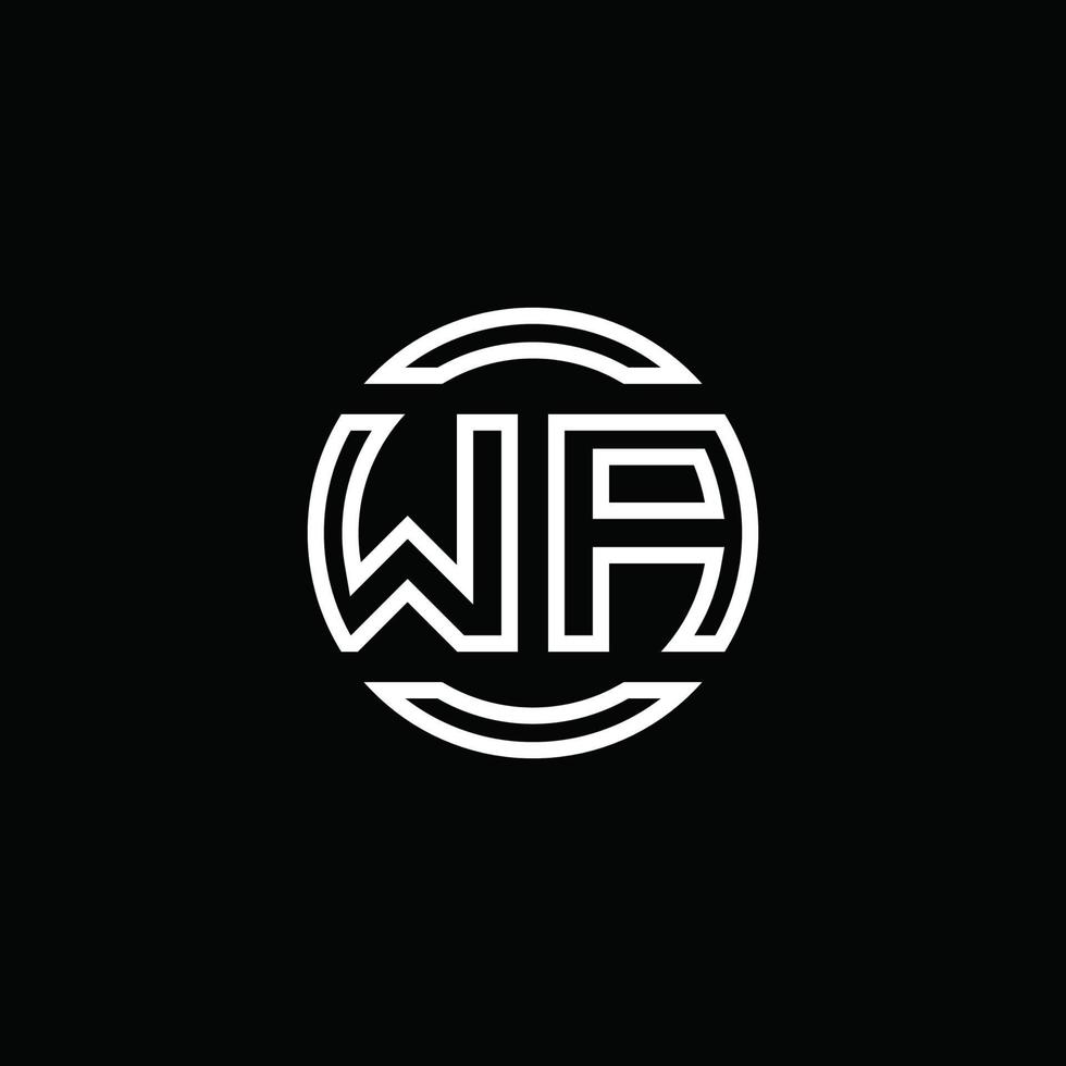 wa-Logo-Monogramm mit negativem Raumkreis abgerundete Designvorlage vektor