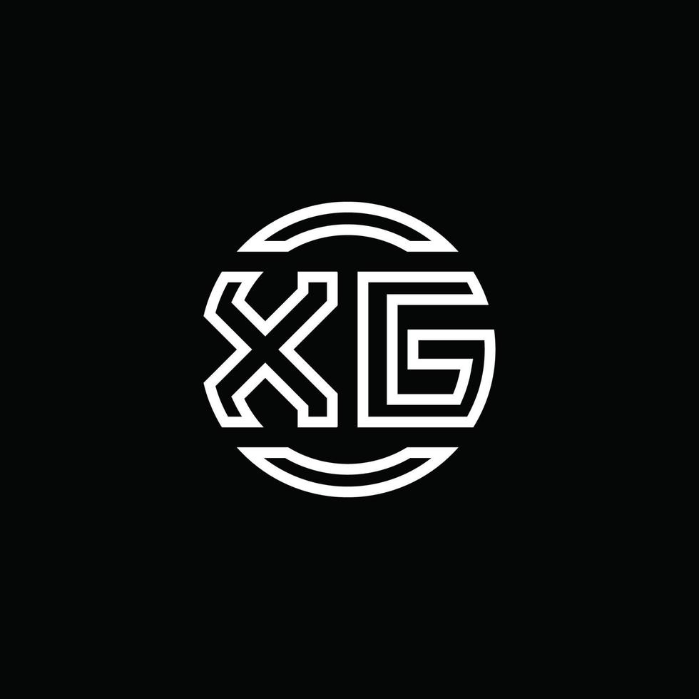 xg-Logo-Monogramm mit negativem Raumkreis abgerundete Designvorlage vektor
