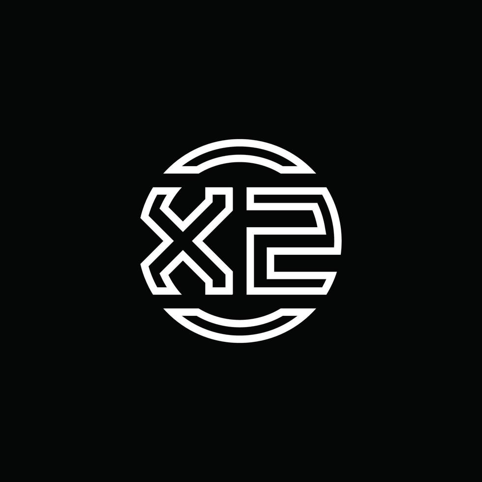 xz logotyp monogram med negativ utrymme cirkel rundad designmall vektor