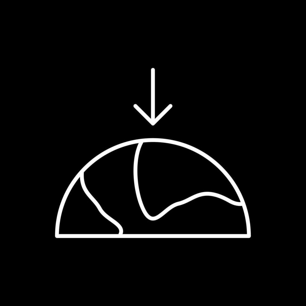 Symbol für umgekehrte Schwerkraftlinie vektor