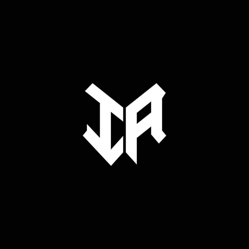 ia logotyp monogram med sköld form designmall vektor