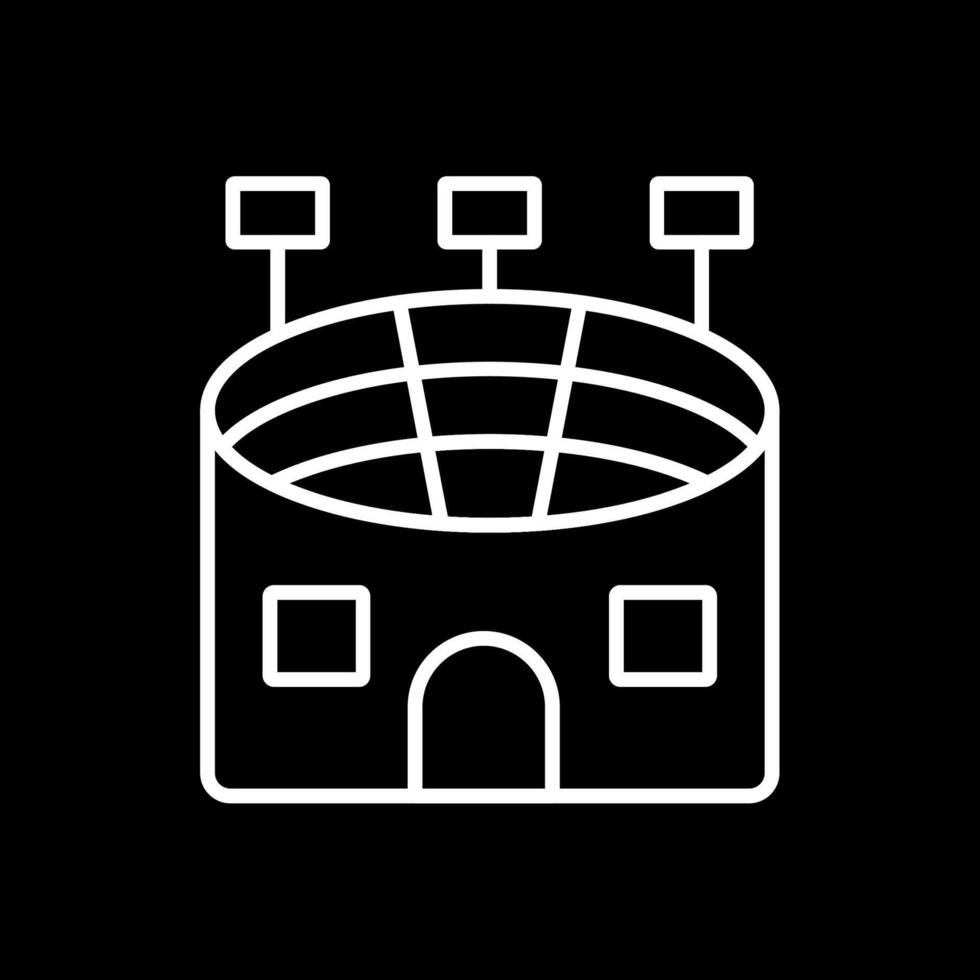 Stadionlinie invertiertes Symbol vektor