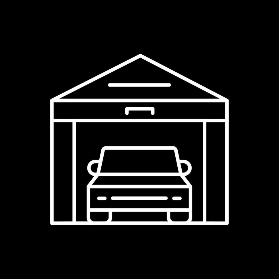 Invertiertes Symbol für die Garagenlinie vektor