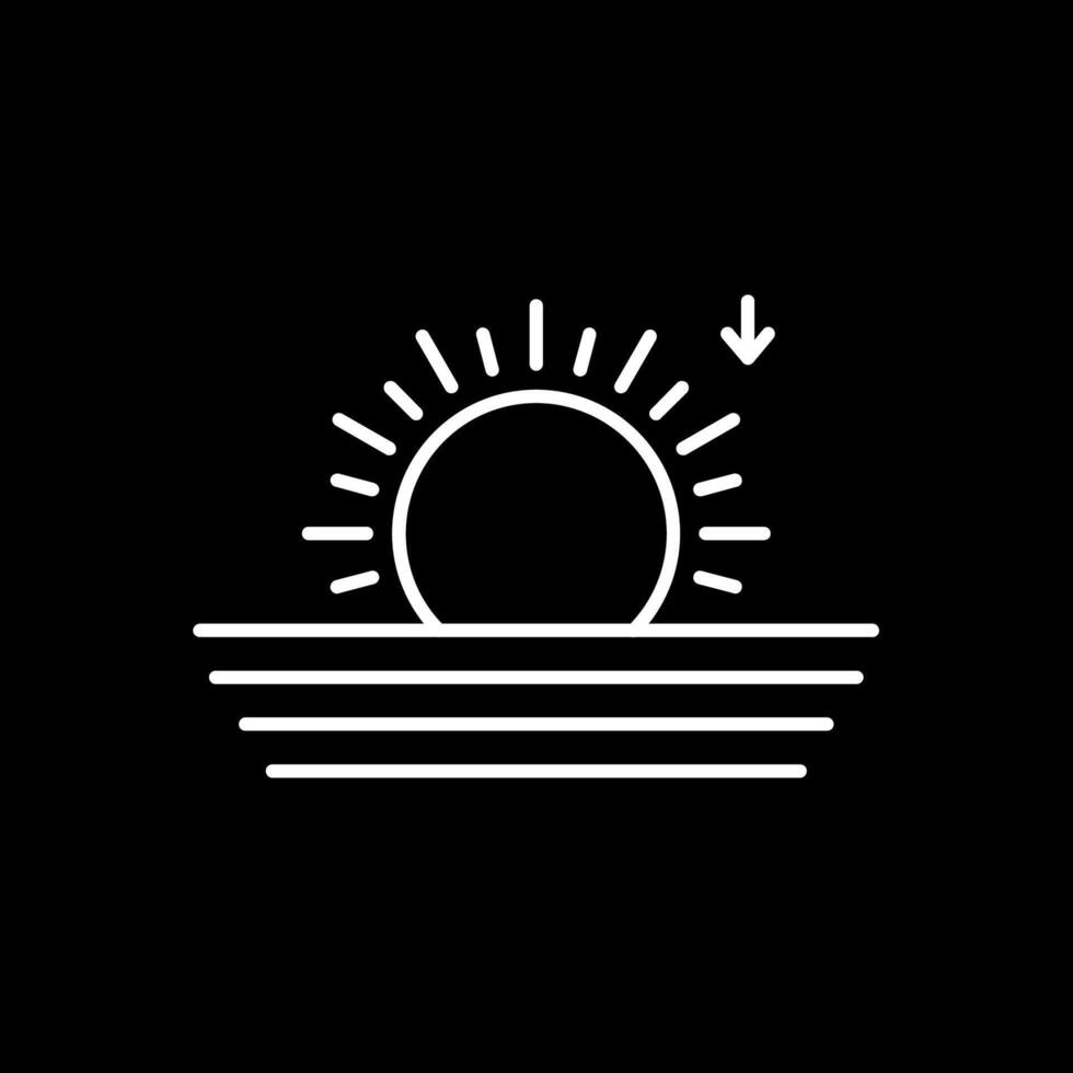 Sonnenuntergangslinie invertiertes Symbol vektor