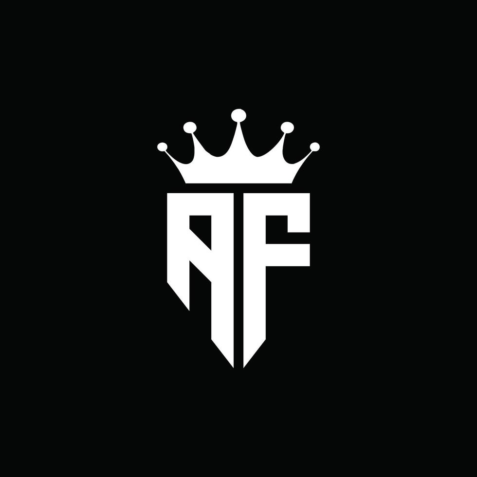 af logotyp monogram emblem stil med krona form formgivningsmall vektor