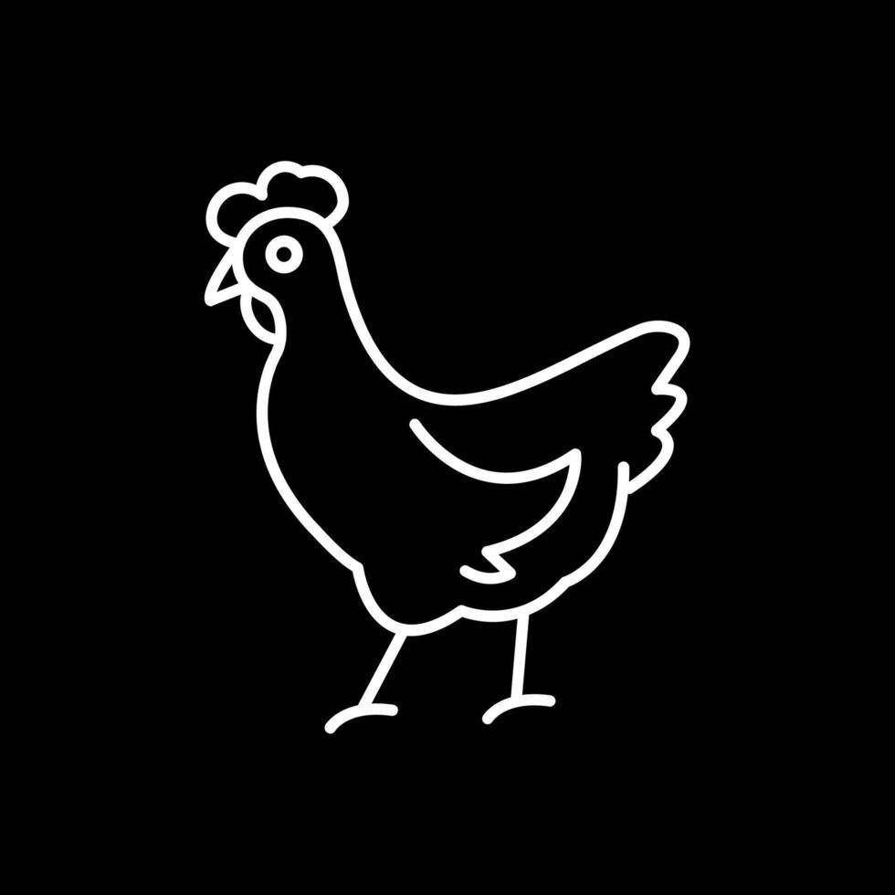 kyckling linje omvänd ikon vektor