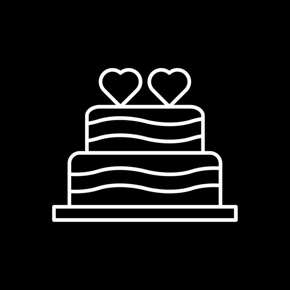 Hochzeit Kuchen Linie invertiert Symbol vektor