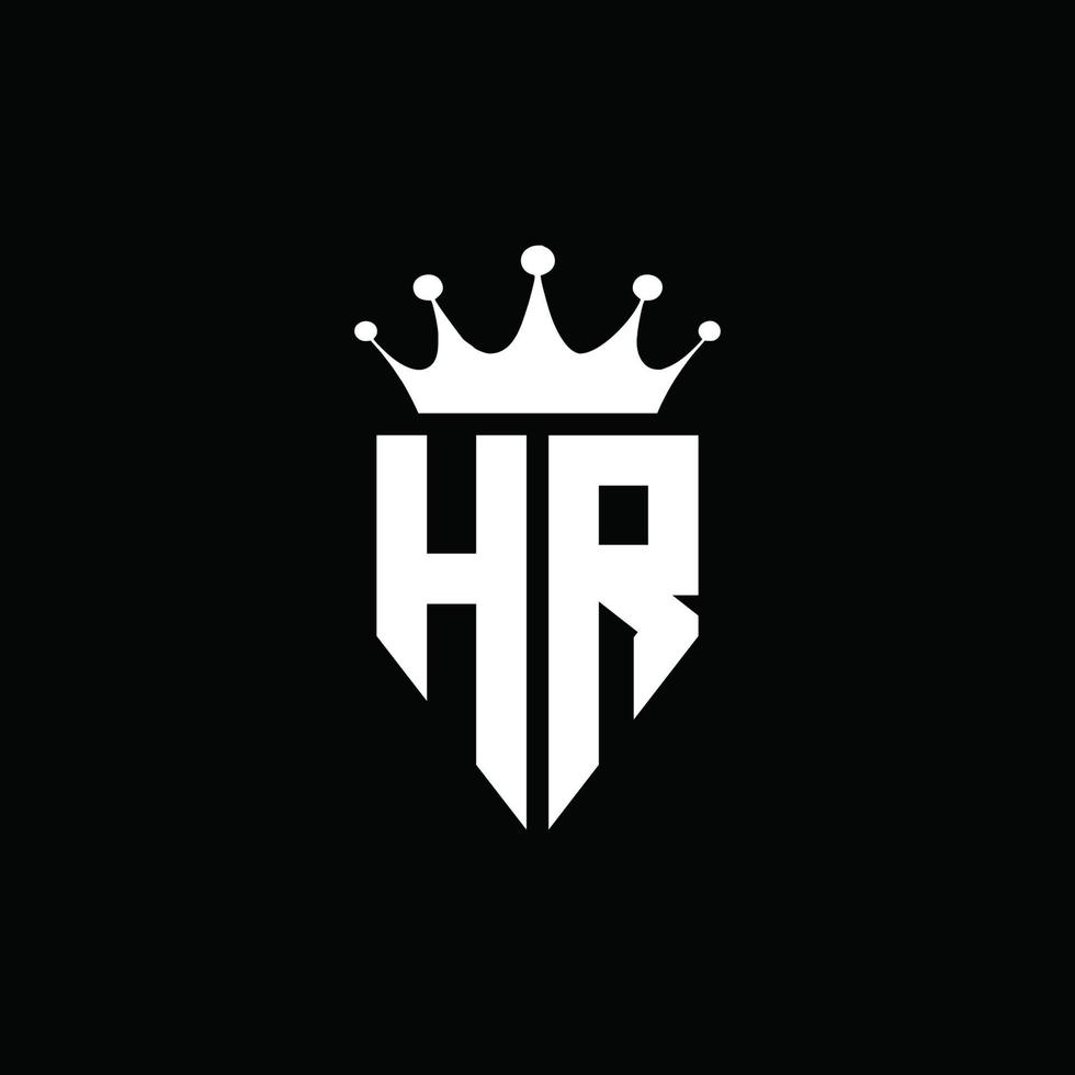 hr logotyp monogram emblem stil med krona form formgivningsmall vektor