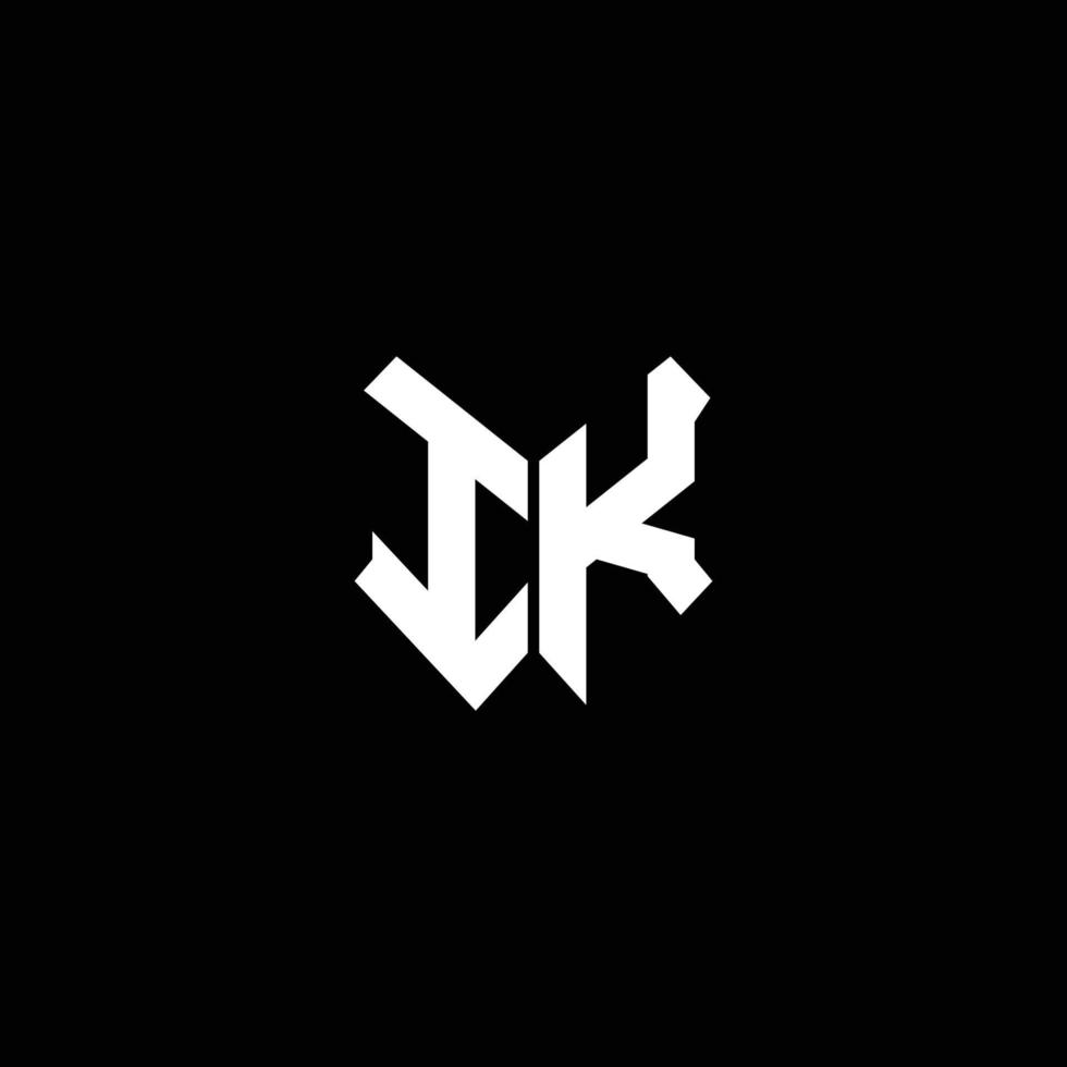 ik logotyp monogram med sköldform designmall vektor