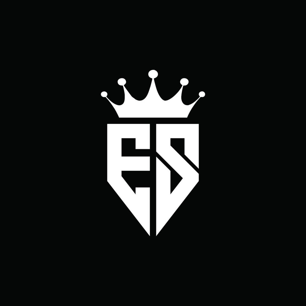 es Logo-Monogramm-Emblem-Stil mit Kronenform-Designvorlage vektor