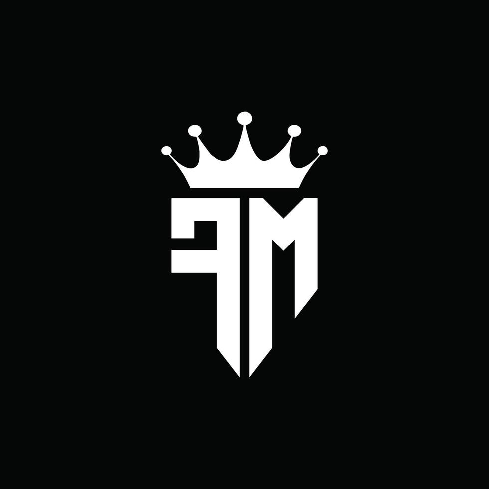 fm logotyp monogram emblem stil med krona form designmall vektor