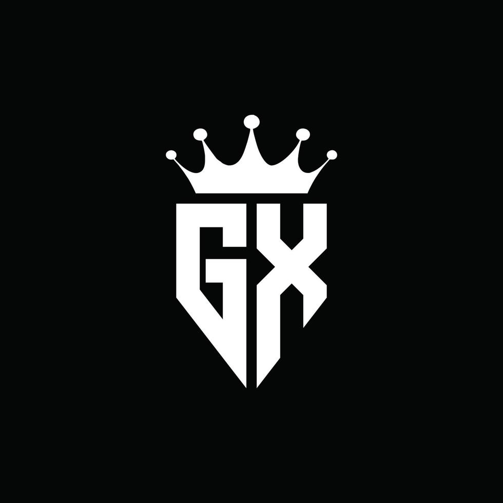 gx logotyp monogram emblem stil med krona form formgivningsmall vektor