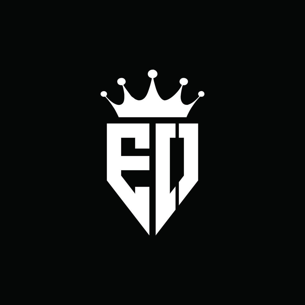 eo logotyp monogram emblem stil med krona form designmall vektor
