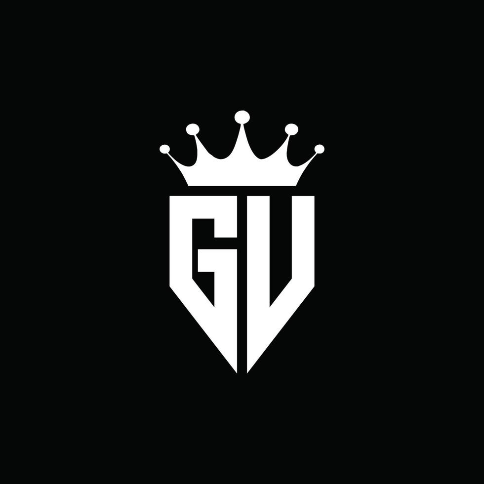 gv-Logo-Monogramm-Emblem-Stil mit Kronenform-Designvorlage vektor