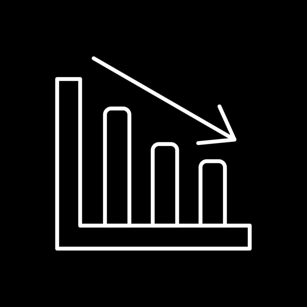 Linie Diagramm Linie invertiert Symbol vektor