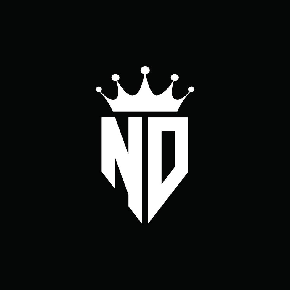 nd logotyp monogram emblem stil med krona form designmall vektor