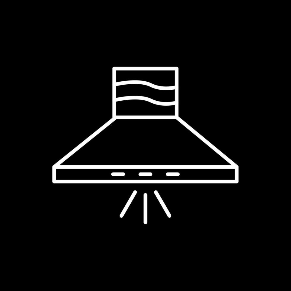 Küche Kapuze Linie invertiert Symbol vektor