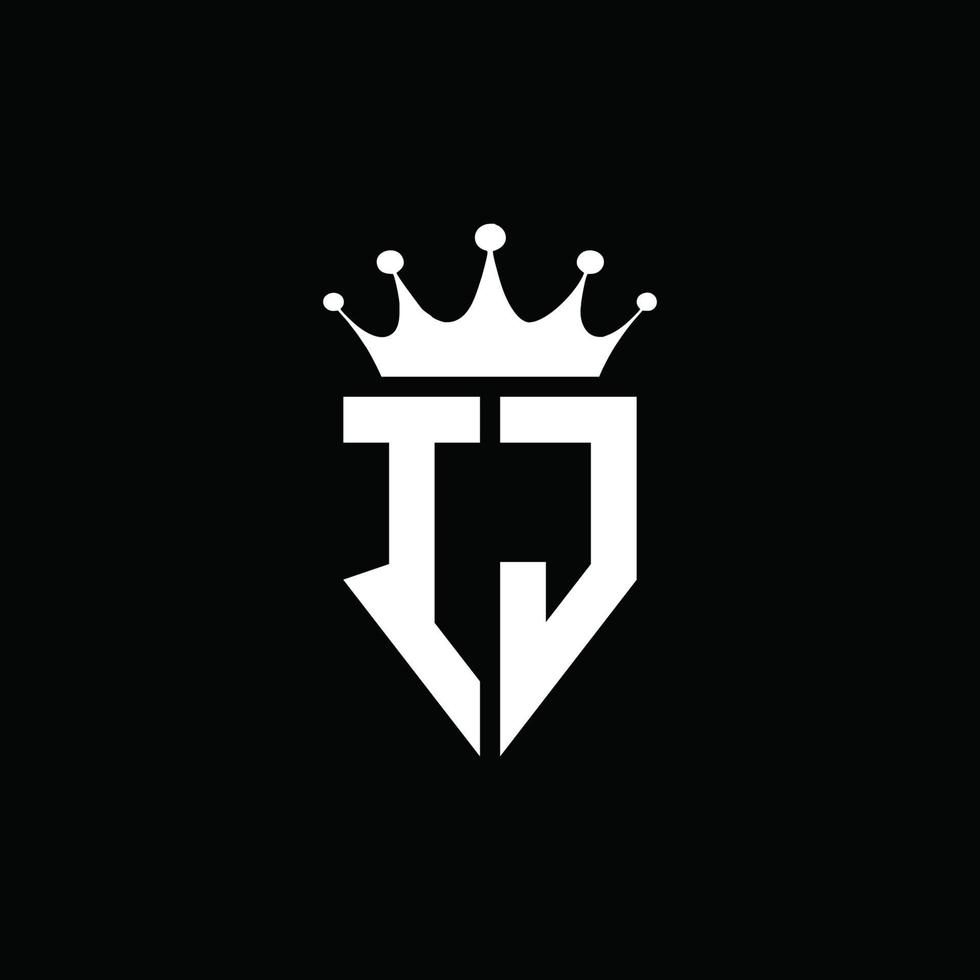 ij logotyp monogram emblem stil med krona form designmall vektor