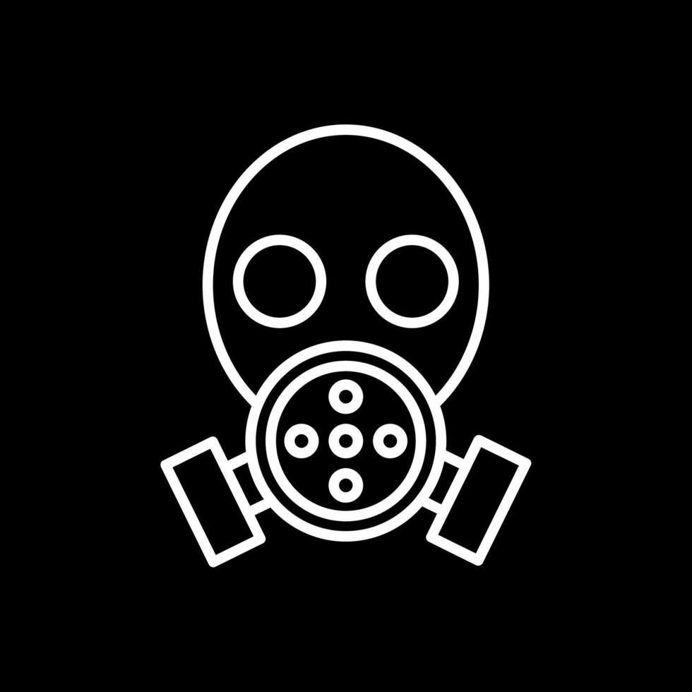 Invertiertes Symbol für die Gasmaskenlinie vektor