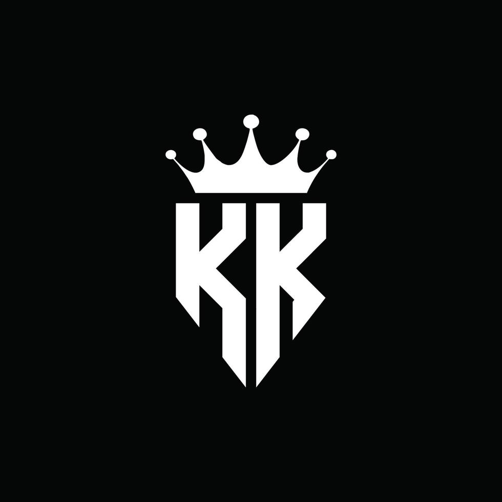 kk logotyp monogram emblem stil med krona form designmall vektor