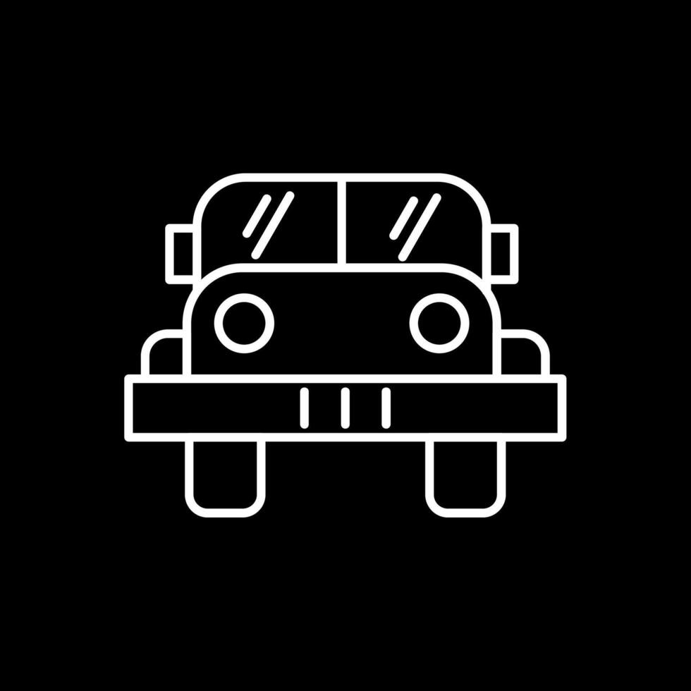 militär jeep linje omvänd ikon vektor