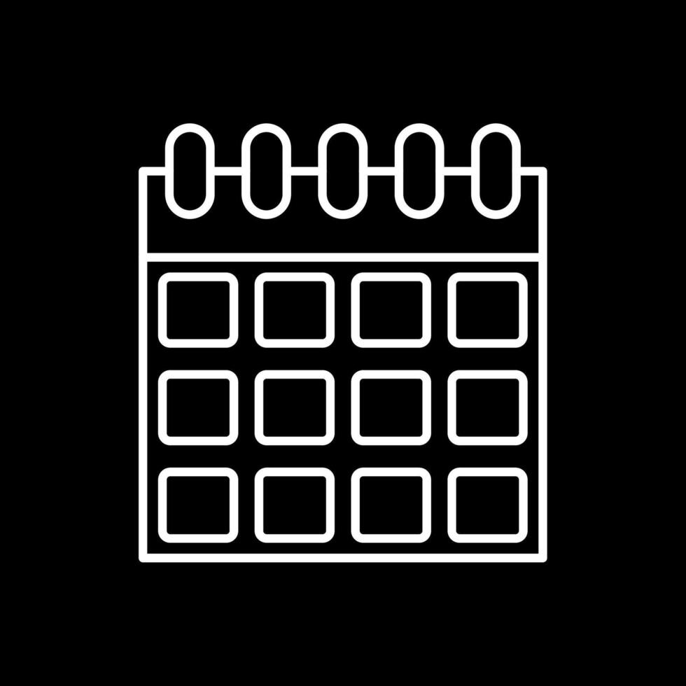 Kalenderzeile invertiertes Symbol vektor