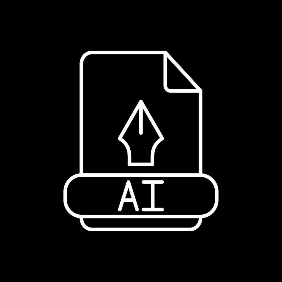 ai-Linie invertiertes Symbol vektor