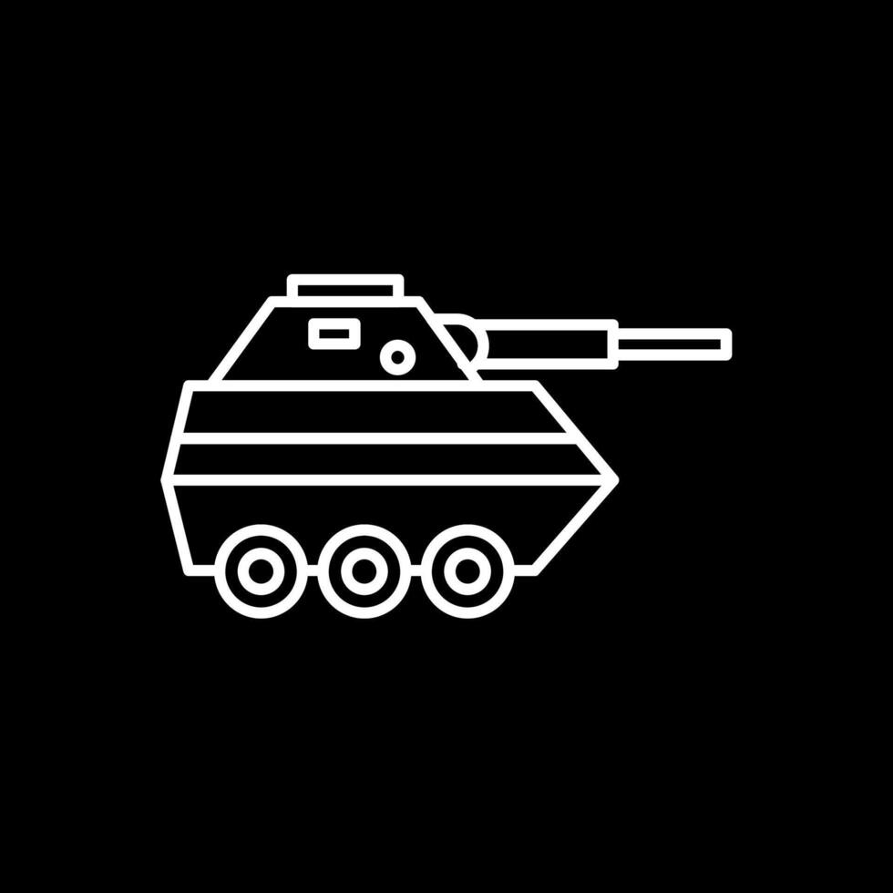 infanteri skåpbil linje omvänd ikon vektor