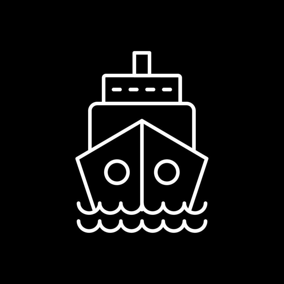 fartyg linje inverterad ikon vektor