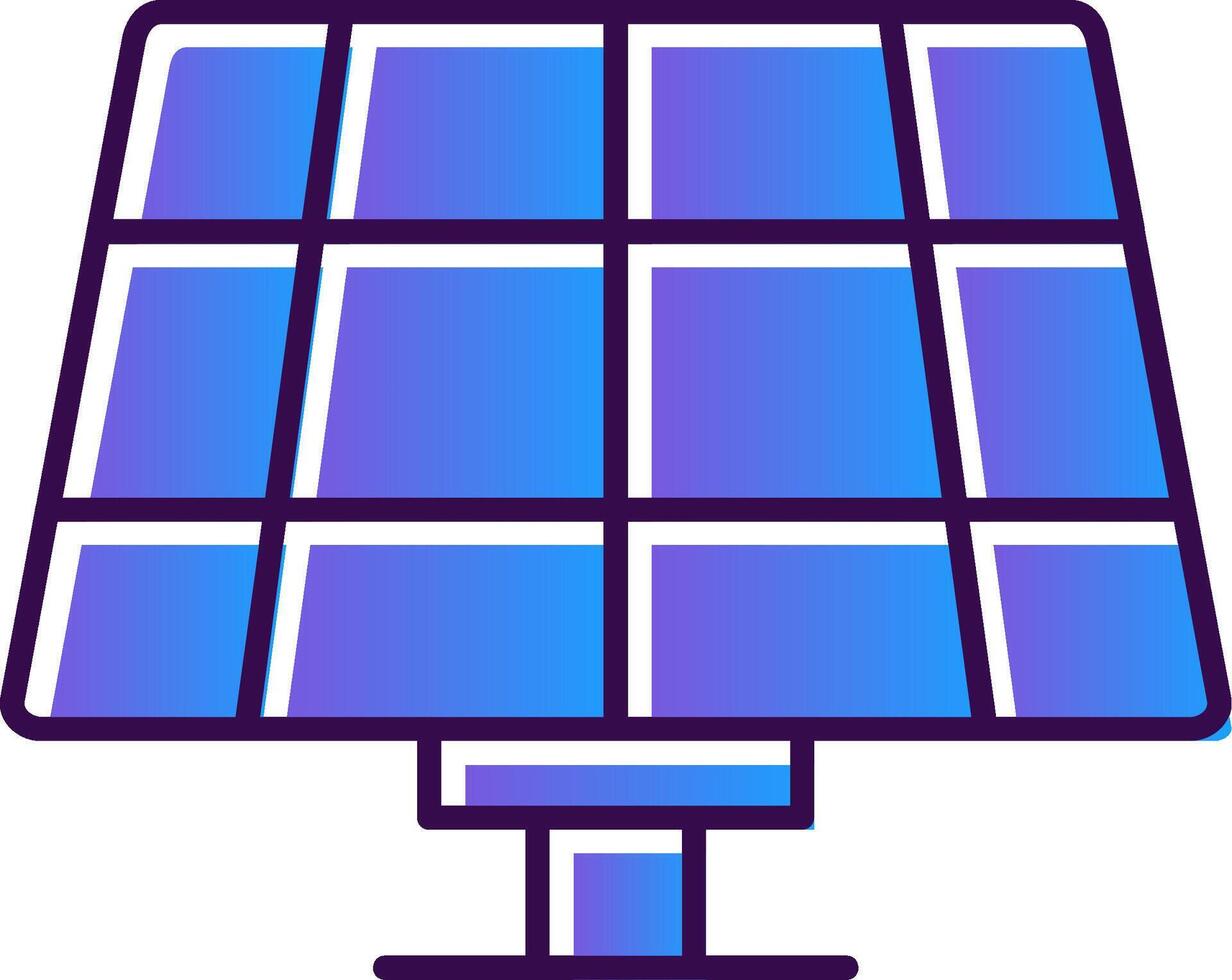 sol- panel lutning fylld ikon vektor