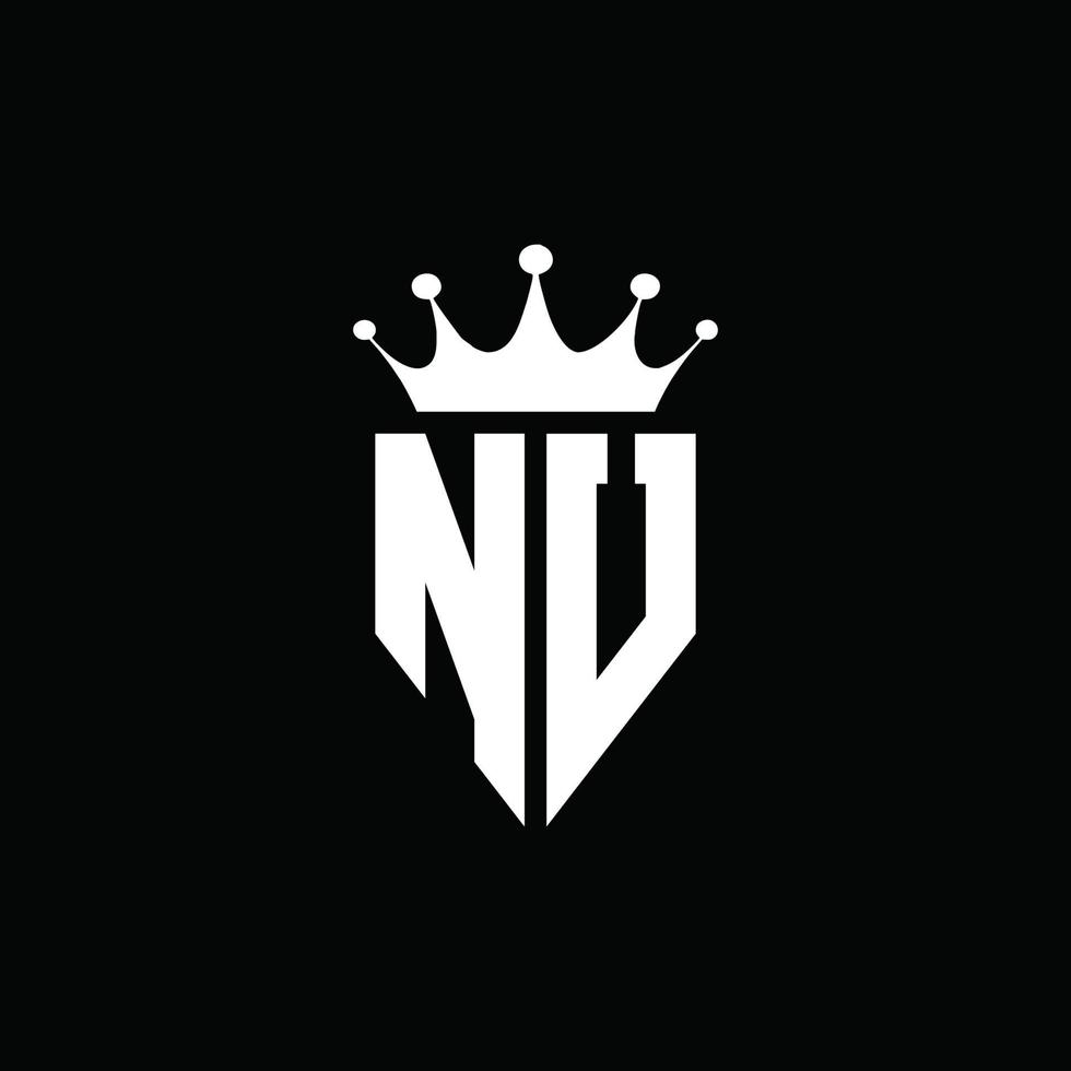 nu logotyp monogram emblem stil med krona form formgivningsmall vektor