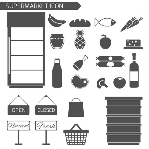 Supermarkt-Icon-Set vektor