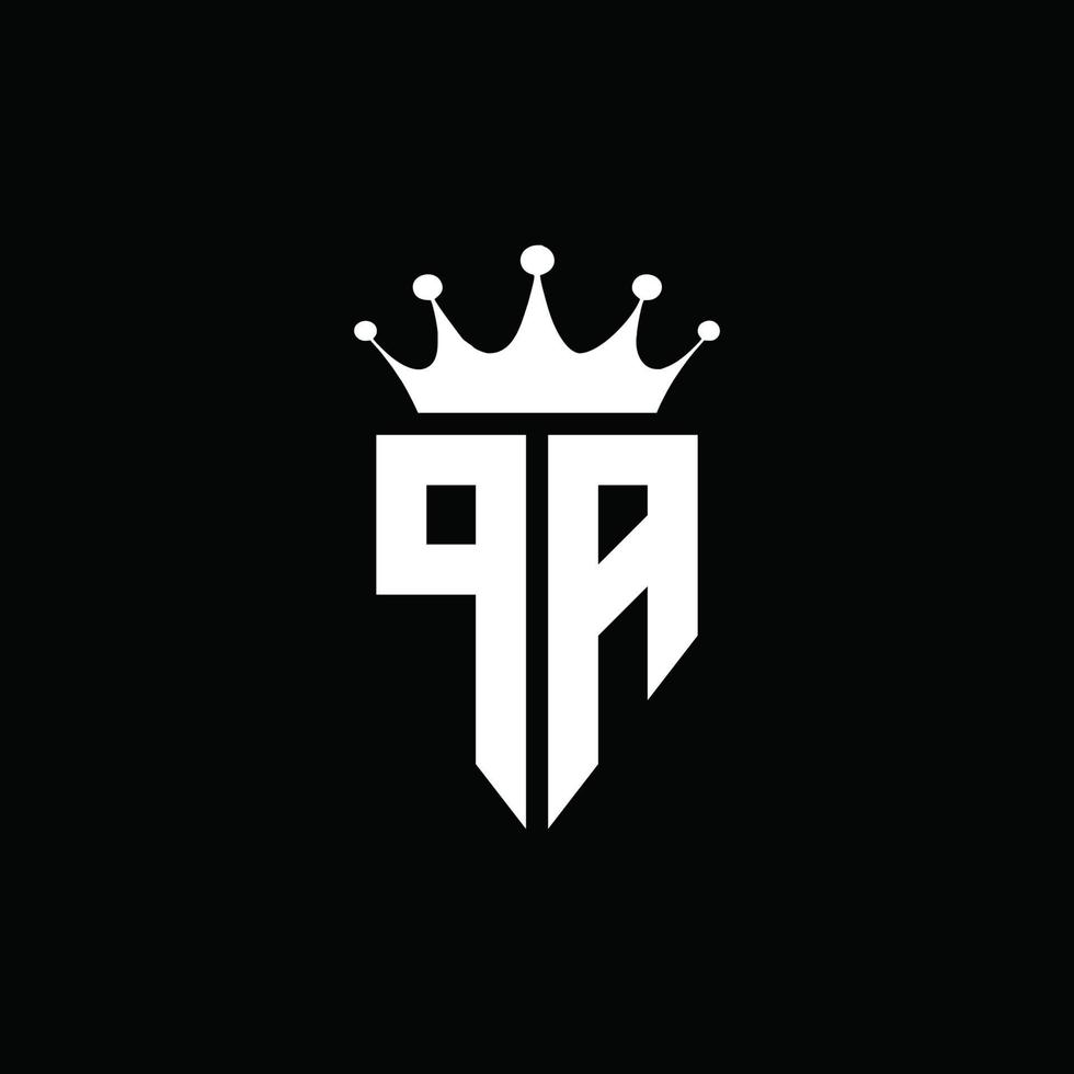 pa logotyp monogram emblem stil med krona form designmall vektor