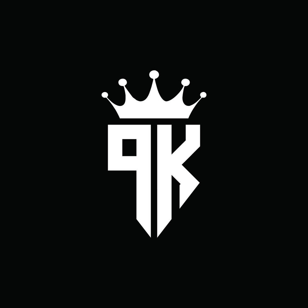 pk logotyp monogram emblem stil med krona form designmall vektor