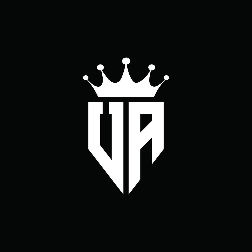 ua logotyp monogram emblem stil med krona form designmall vektor